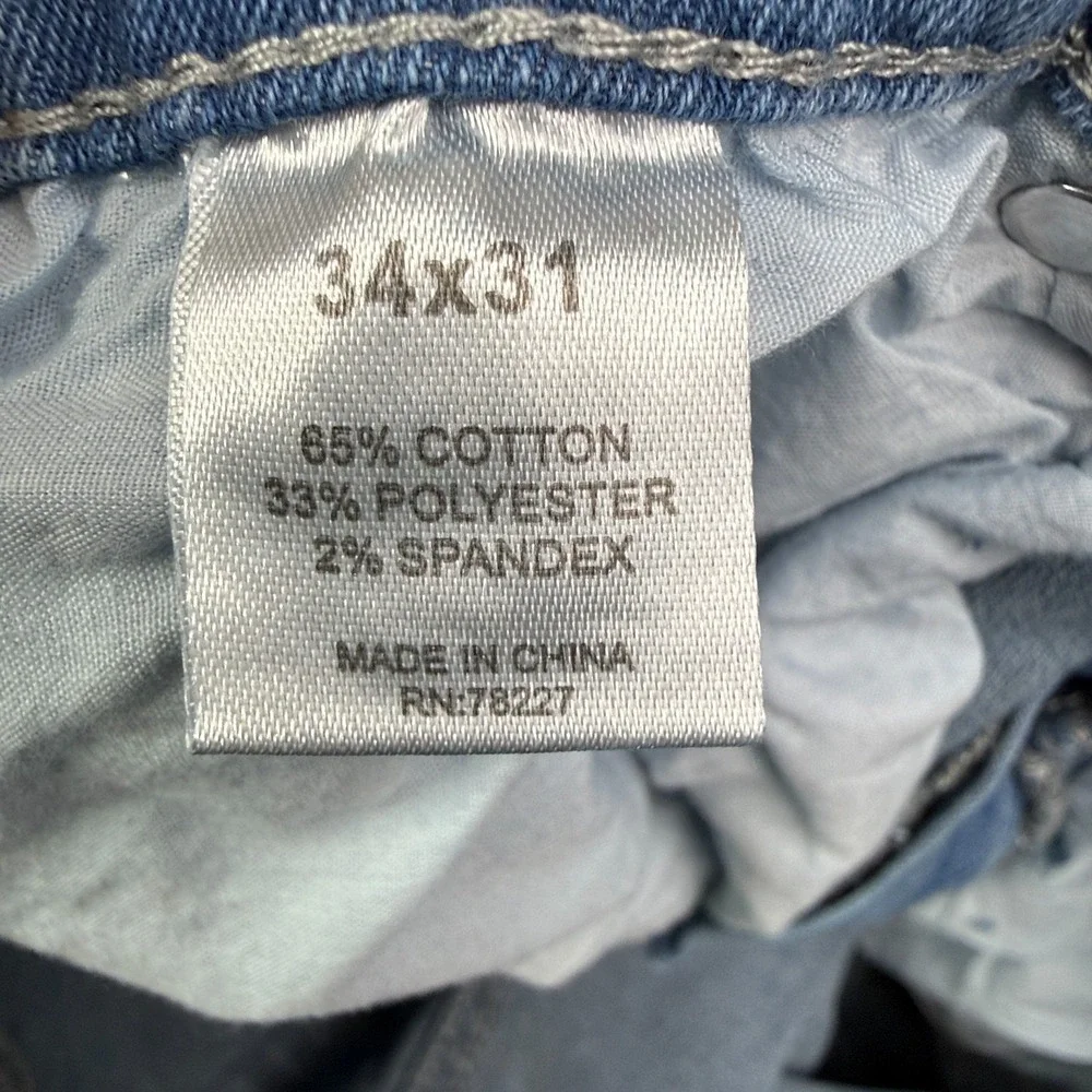 Blu Rock Jeans Mens 34x31 Slim Fit Light Blue 4 Way Stretch Flex Denim NWT